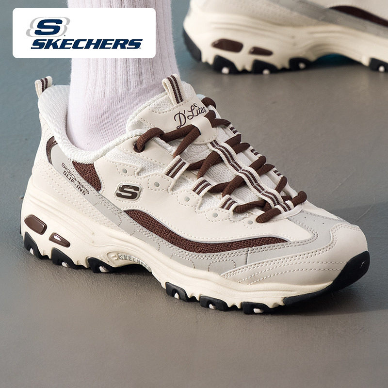 斯凯奇女鞋25春夏新款熊猫鞋缓震耐磨运动鞋跑步鞋厚底增高老爹鞋