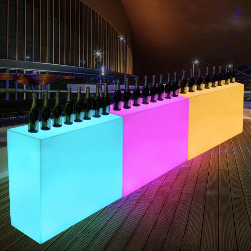需定制长方形创意led发光酒吧桌DJ打碟台户外酒会演讲迎宾前台夜