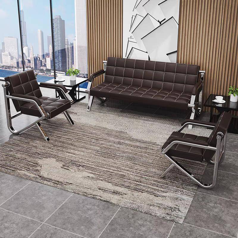 需定制接待室办公沙发茶几组合简约现代商务休闲简易办公室沙发三