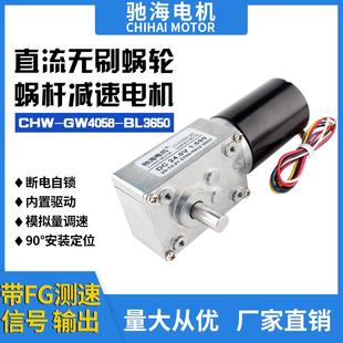 驰海厂家直销GW4058BL3650永磁无刷涡轮蜗杆自锁减速电机12V24V