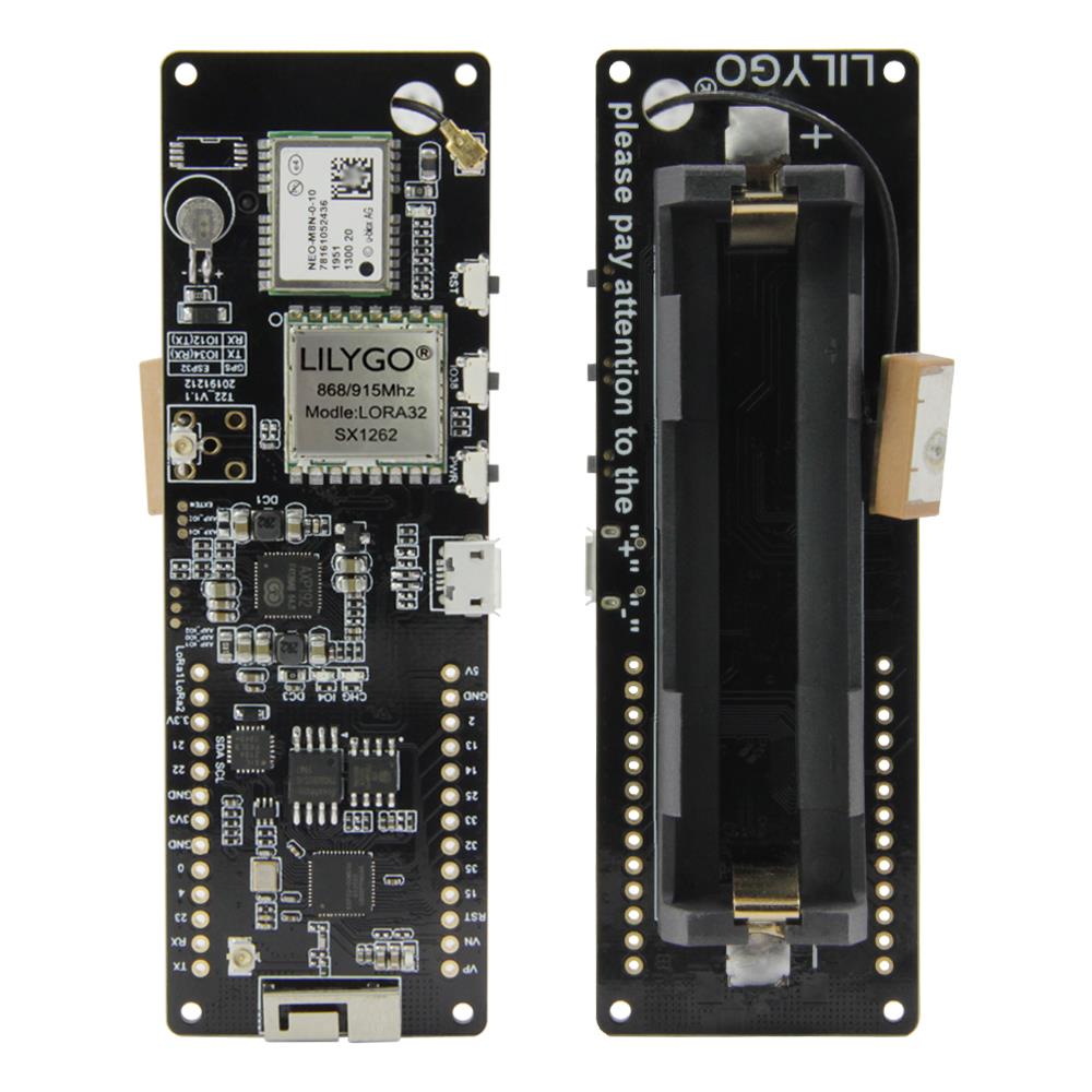 LILYGO® TTGO T-BEAM SX1262 868/915MHZ MCU32 M8N 18650电池座
