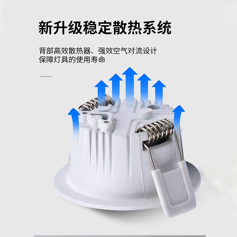 2寸超薄LED窄边筒灯防眩光3W5W开孔5.5公分55mm客厅过道天花洞灯