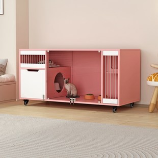 猫窝猫屋家用寄养宠物店猫咪展示柜猫别墅狗笼子单层小型实木猫柜