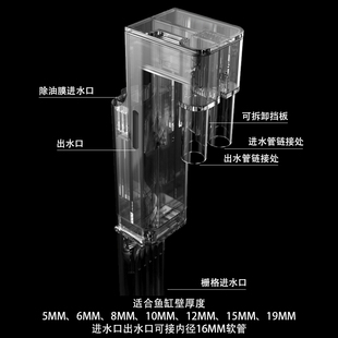 碧水风和鱼缸进出水口管件过滤桶进出水管亚克力材质可挂鱼缸壁