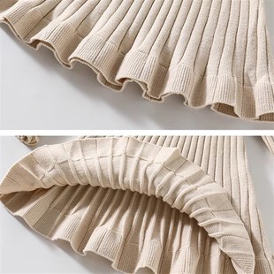 儿童长款毛衣裙冬款洋气小童连衣裙秋款女童针织裙子冬装加厚网红