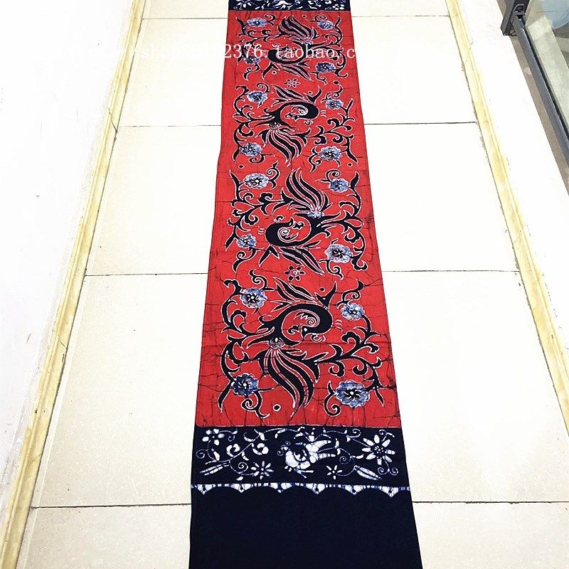 贵州蜡染桌旗床旗 纯手绘台布 家居装饰 酒店装饰背景墙 245*45CM