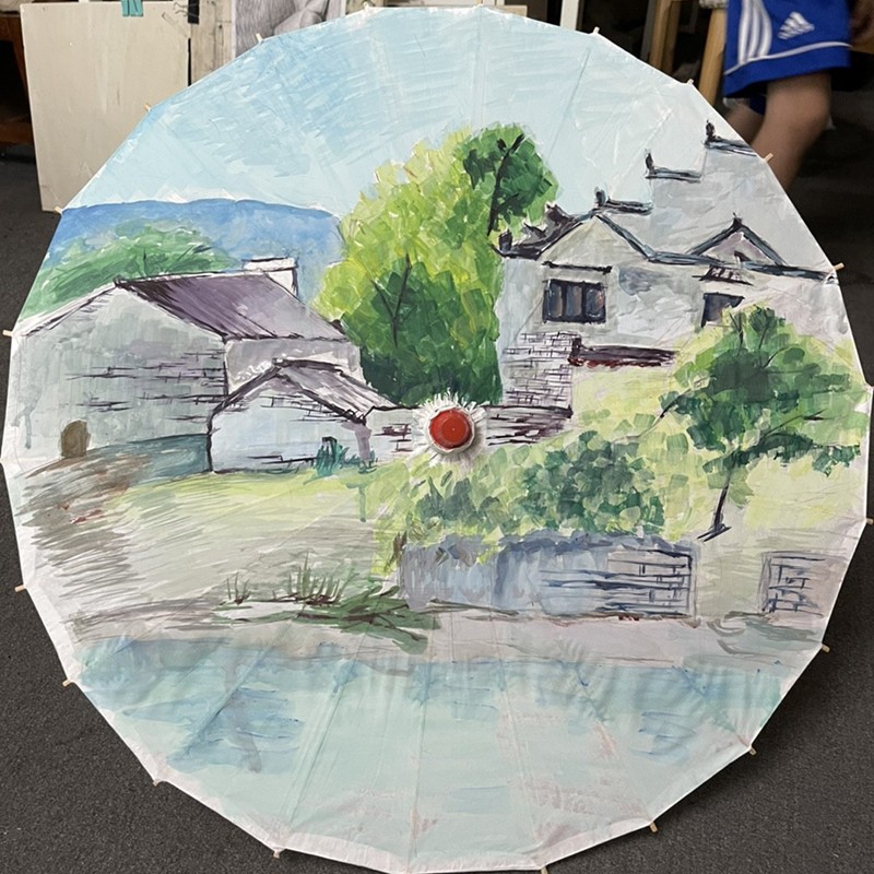油纸伞定制幼儿园DIY空白纸伞手工绘画彩色装饰工艺伞舞蹈装饰伞