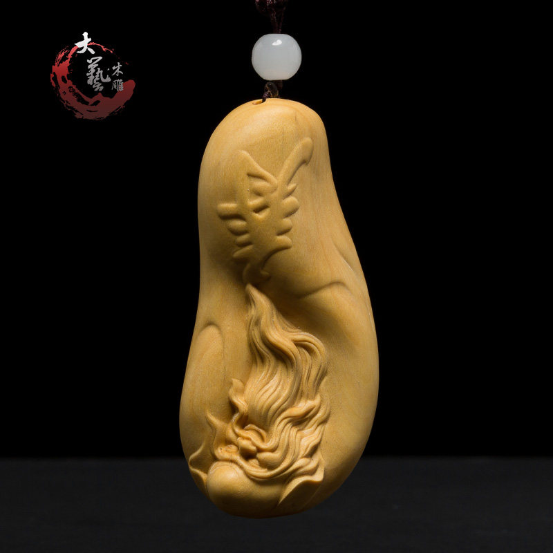 小叶黄杨木雕 精品实木装饰品挂件雕刻工艺品手把件吊坠寿星挂件