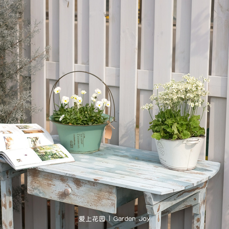 爱上花园杂货做旧铁艺室内花园装饰阳台庭院铁皮提手帽子花盆花篮,鲜花速递/花卉仿真/绿植园艺,花盆,淘宝优惠券,粉丝福利购,淘宝优惠卷