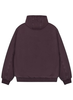 IDLT 15oz 连帽棉衣重磅珠帆布成衣染色水洗工装夹克厚外套宽松潮