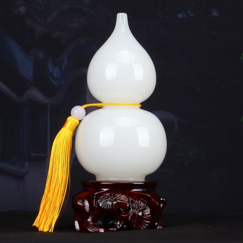 天然阿富汗玉石葫芦摆件玄关博古架乔迁送长辈入宅搬家工艺品礼物