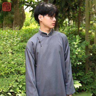 伴郎服 长袍马褂相声大褂朗诵袍子中式 民国长衫 斜襟盘扣中国风唐装