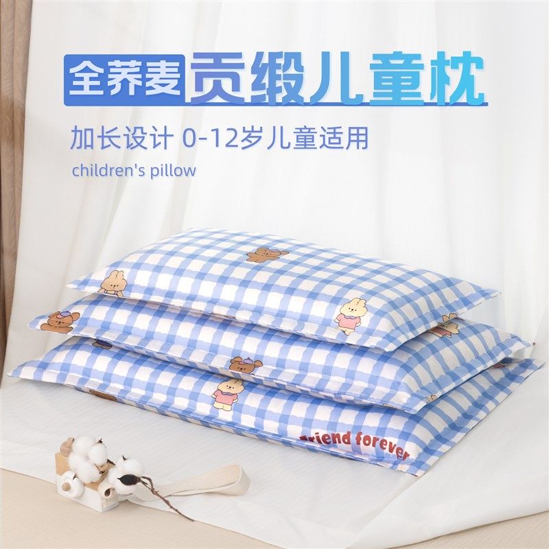 儿童枕头1-3-6岁以上宝宝幼儿园透气四季荞麦枕A类学生专用枕头