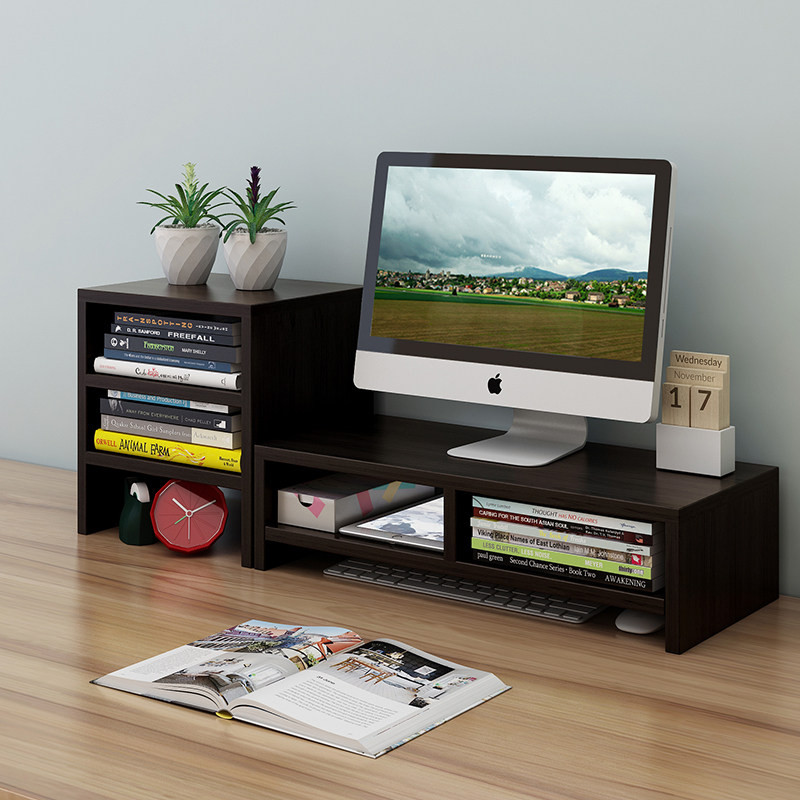 电脑显示器屏增高架台式笔记本办公桌面底座支架收纳垫高置物架子