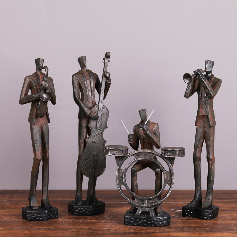 美式乡村艺术装饰复古摇滚乐队乐器摆件创意客厅酒柜酒吧餐厅摆设
