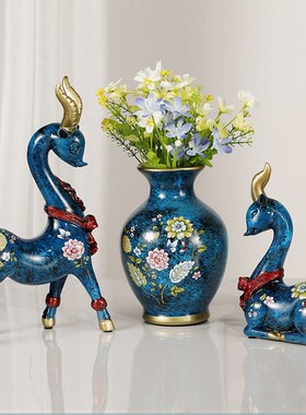 创意新中式鹿摆件家居酒柜装饰品