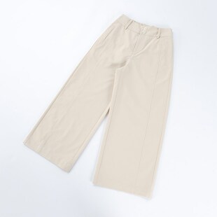 酒窝桃子大码九分裤阔腿休闲裤高腰后腰松紧夏季薄款透气显瘦风凉