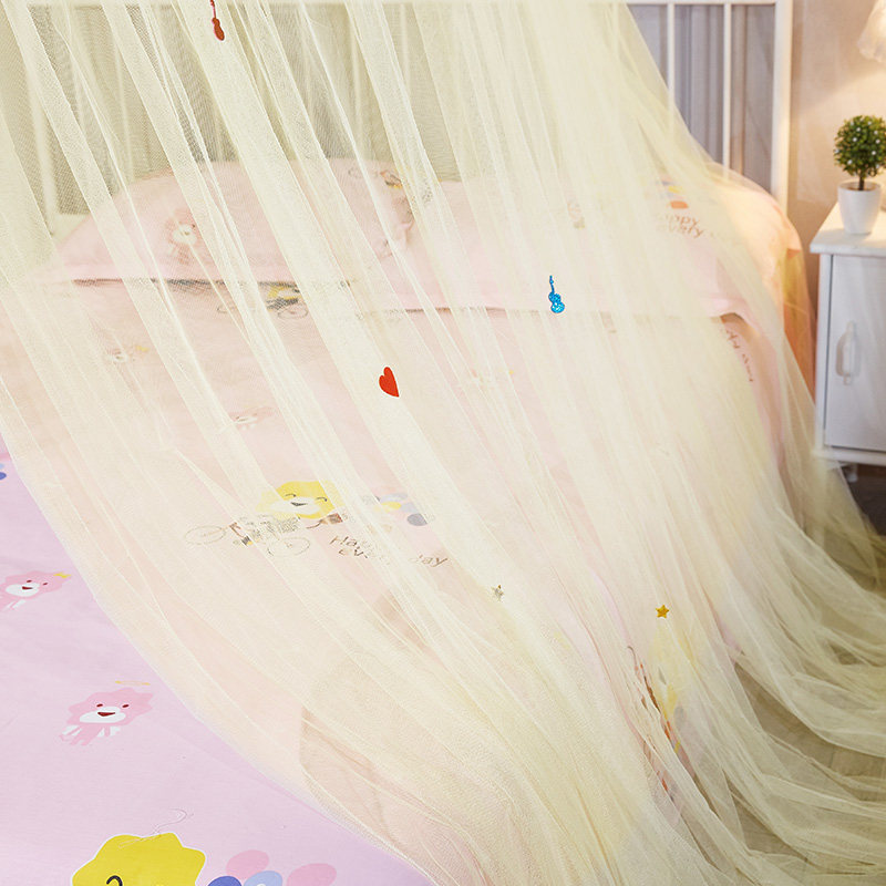 艾巢儿童圆顶蚊帐公主风粉色吊顶吸顶蚊帐学生宿舍床幔单双人床