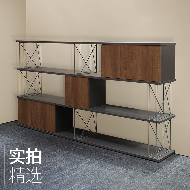 LOFT工业风办公室屏风隔断墙书柜玄关置物花架铁艺镂空北欧风家具