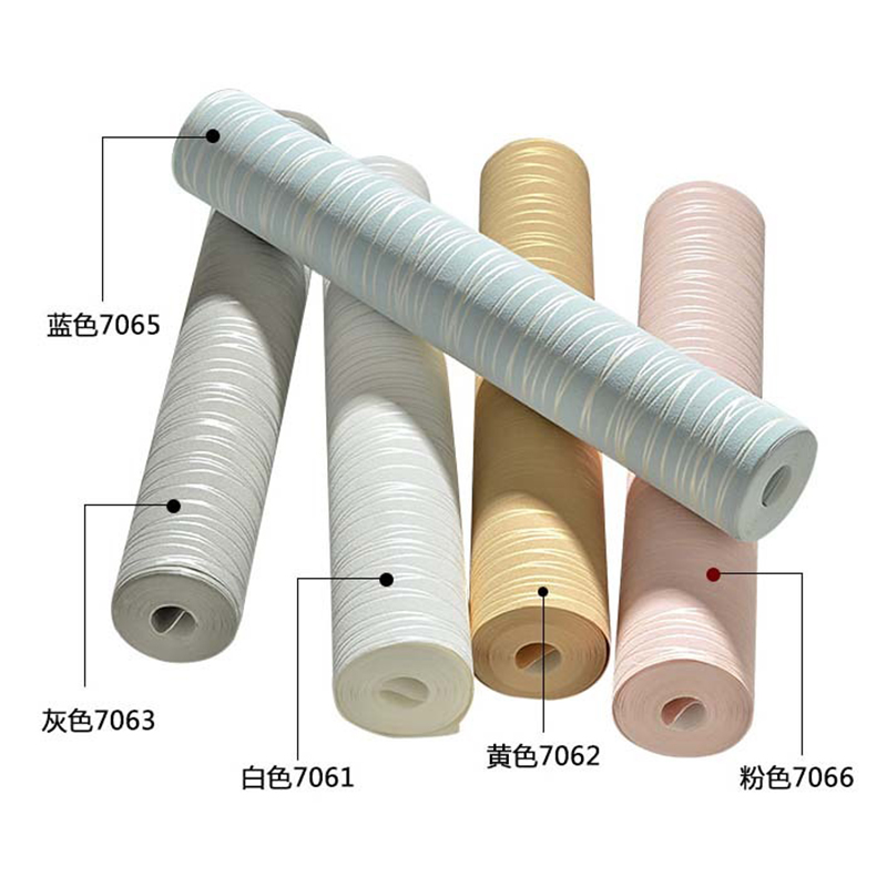 植绒条纹墙纸自粘防水防潮北欧风格壁纸家用墙壁纸自贴3d立体墙贴