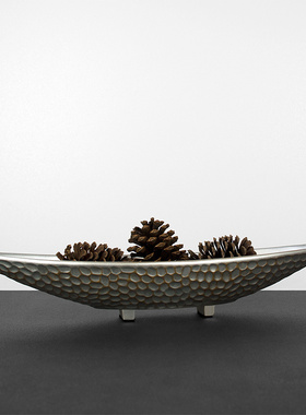 优选简约现代树脂花纹理托盘桌面摆件桌面样板房家居软装饰品创意