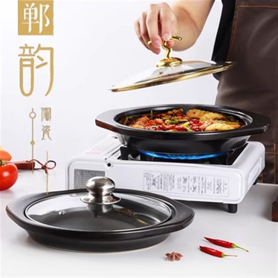 优选蒜蓉虾仁粉丝砂锅商用陶德同款浅平砂锅商用干烧不裂耐高温电