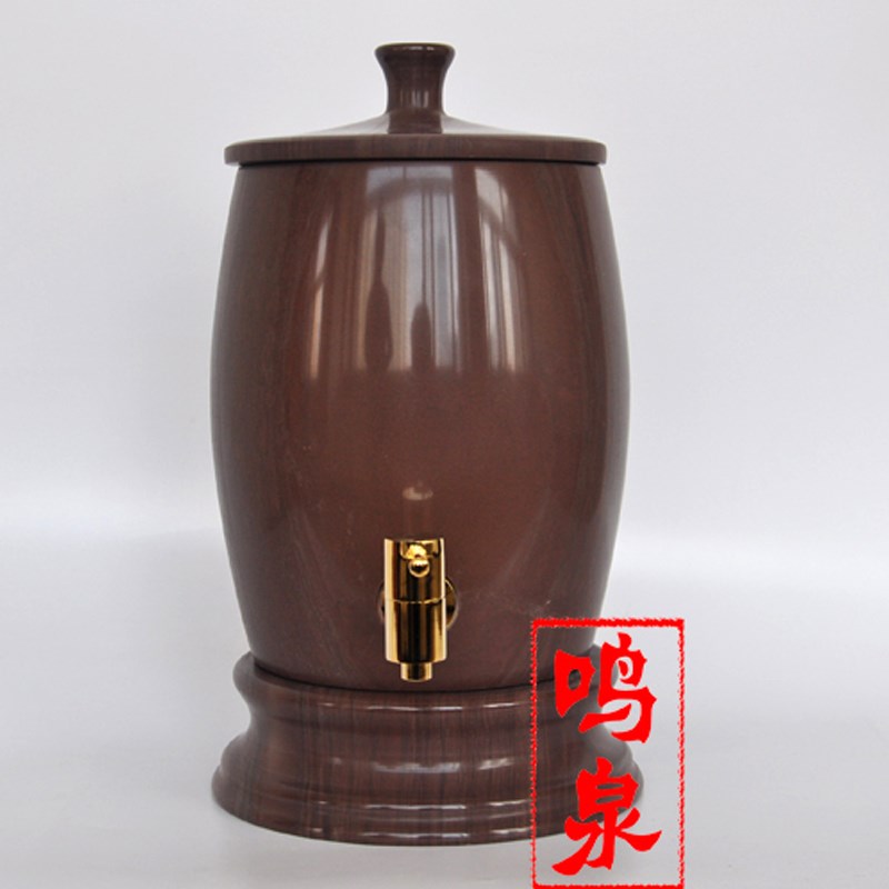 优选鸣泉石缸木鱼石原石水桶水罐整石木鱼石水缸饮水机矿化饮水器