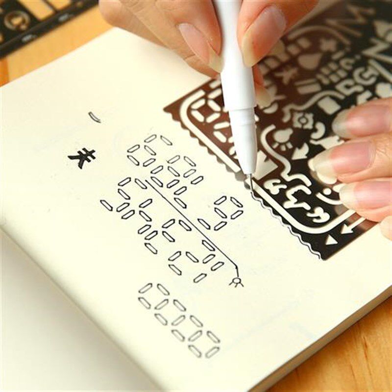 优选金属手帐尺绘图模板尺 不锈钢直尺镂空DIY尺工具素材手帐涂鸦