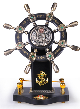 优选领航舵落地摆件店铺木质舵手乔迁开业礼品办公室船舵客厅酒店