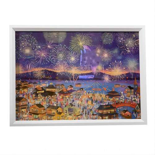 冬灯拼图裱框0片500片75x50框架70x50画框装裱相框外框