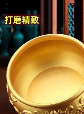 纯铜聚宝盆摆件招财聚财实心家用存钱罐黄铜米缸店铺公司开业礼品