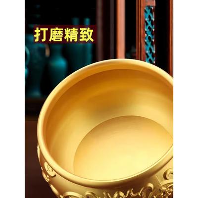 纯铜聚宝盆摆件招财聚财实心家用存钱罐黄铜米缸店铺公司开业礼品