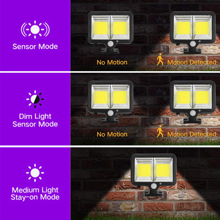 新款遥控太阳能壁灯分体式人体感应LED庭院户外照明路灯可遥控
