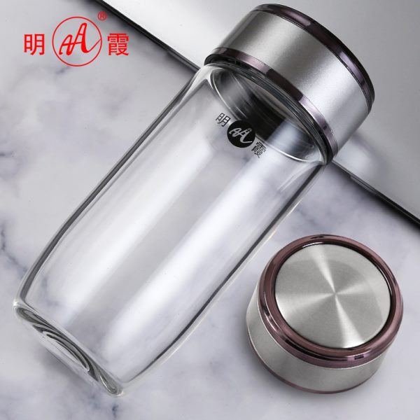 明霞3418单层鹅蛋大肚玻璃水杯商务礼品广告杯订定制小礼品赠品杯