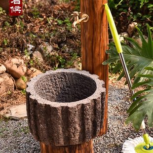 老石槽墩布池复古庭院别墅拖把池家用户外拖布池民俗花园洗涮石盆