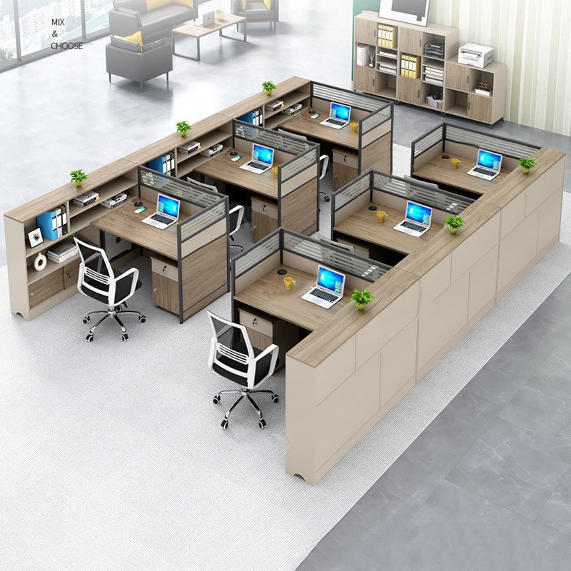 职员办公桌椅组合财务员工工位6人面对面简约现代办公桌子办公室