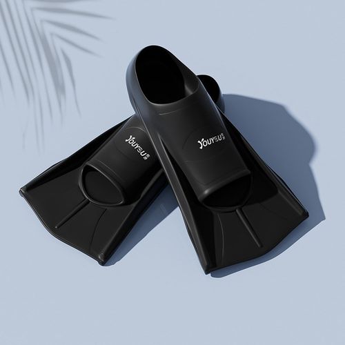 游泳脚蹼男女自由泳蛙泳专用儿童硅胶短脚蹼成人轻便潜水训练装备