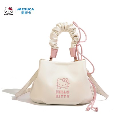 三丽鸥HelloKitty水桶包女时尚小香风手提包高级感斜挎单肩云朵包