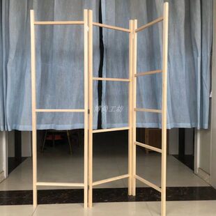 饰木架折叠屏风绳编框现代简约饰品环保展示挂架 包邮 实木框组合装