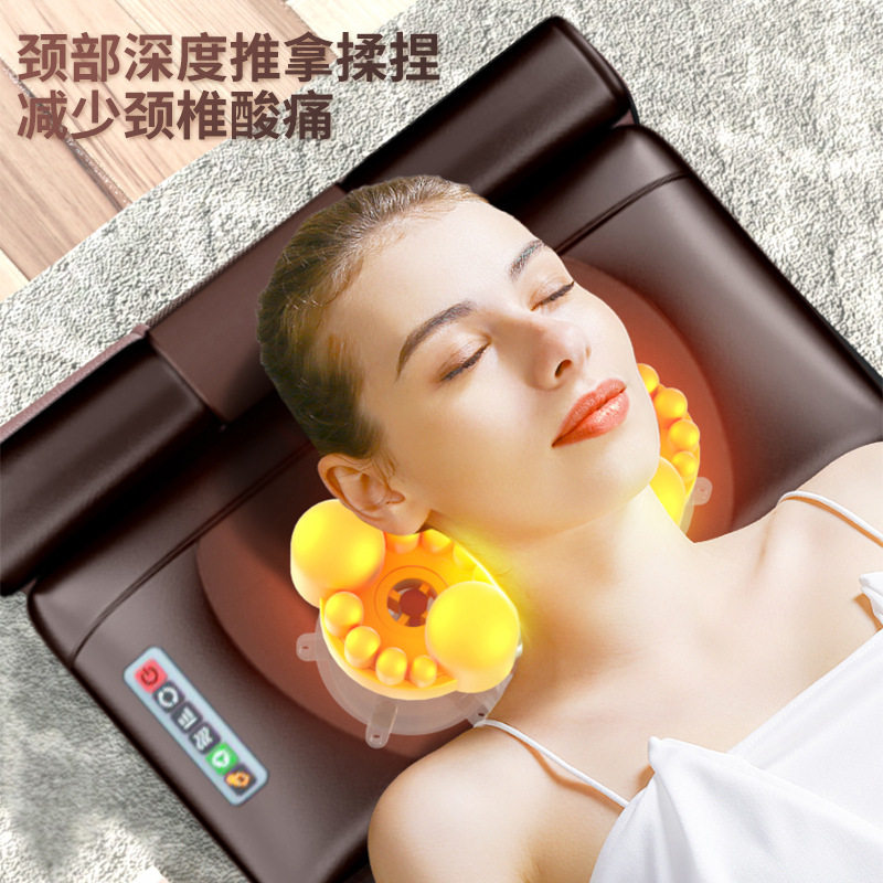 多功能智能按摩垫颈部背部腰部腿部床垫颈椎揉捏热敷电动按摩靠垫