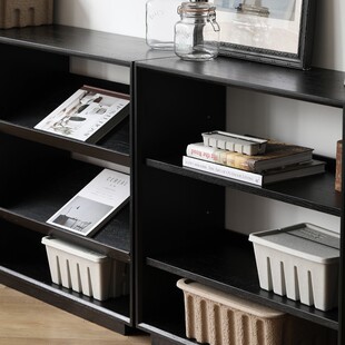 日式复古全实木矮书柜收纳柜自由组合格子柜小户型客厅杂志组合柜