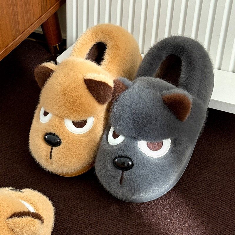 精选买1送1情侣棉拖鞋2025新款女款室内家居包跟一对冬季卡通棉拖