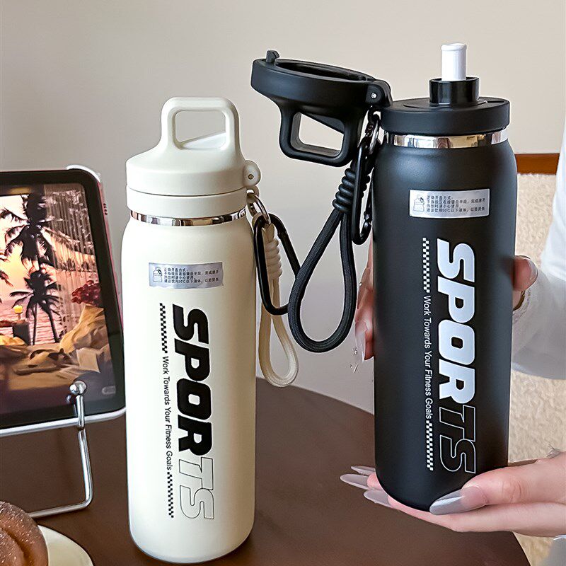 保温杯男款外带便携运动健身吸管壶316不锈钢户外骑行水杯大容量