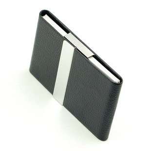 精选名片夹男式高档简约创意不锈钢金属大容量商务皮质女士名片盒