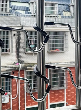 免打孔猪尾巴挂钩强力承重阳台不锈钢防盗窗宿舍挂衣钩户外挂架子