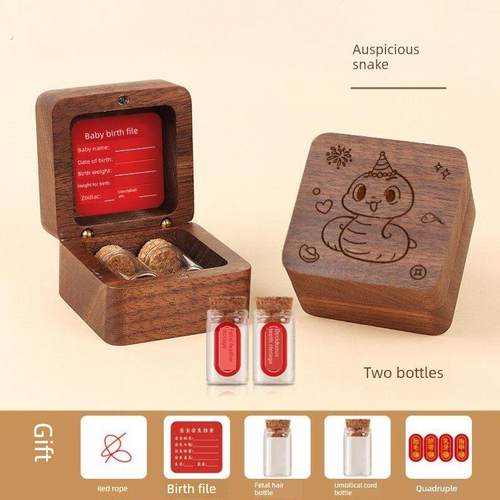 脐带收藏盒胎发纪念品制作胎毛保存瓶宝宝肚脐新生儿纪念品