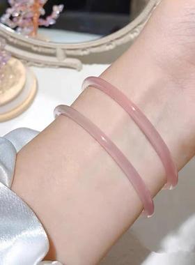 十里桃花叮当镯一步一响温柔粉手镯子铃铛镯琉璃彷玉汉服配件少女