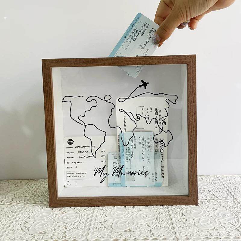 时光碎片画框旅行记录相框门票飞机票火车票票根展示架收藏收纳盒
