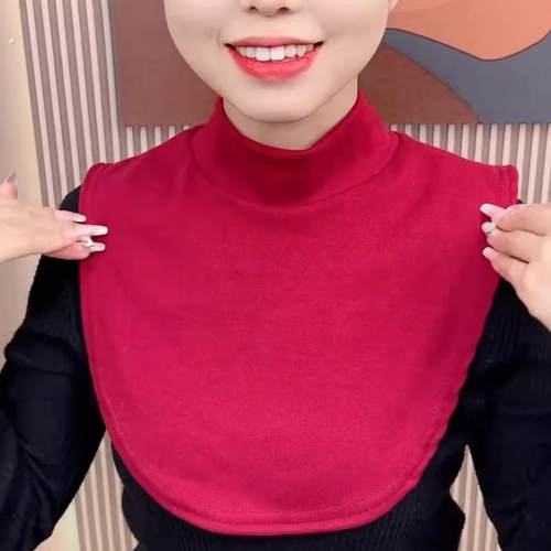 领子假领秋冬女百搭围脖保暖防风德绒加厚护颈立领半高领套头脖套