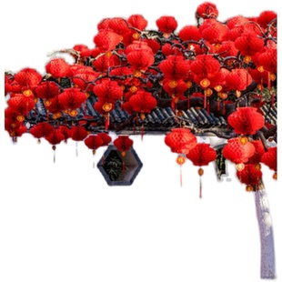饰品小红纸灯笼挂饰树上大门口年货室内挂件春节布置 2022过新年装